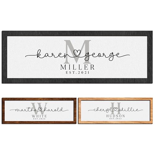 Personalized Sign for Couples, Family Sign w/Names and Date, Customized Wooden Sign for Wedding, Valentines Day Gifts for ...