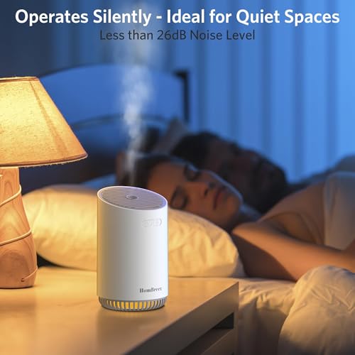 HomBreez Portable Aromatherapy Diffuser 280ml, Rechargeable Essential Oil Diffuser with LED Light, Cool Mist Humidifier wi...