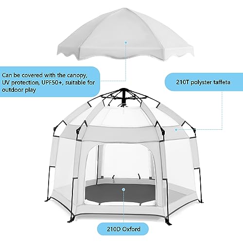 Bend River Baby Playpen with Canopy, Portable Baby Beach Tent, Toddler Play Yard Indoor and Outdoor, Foldable Mosquito Net...