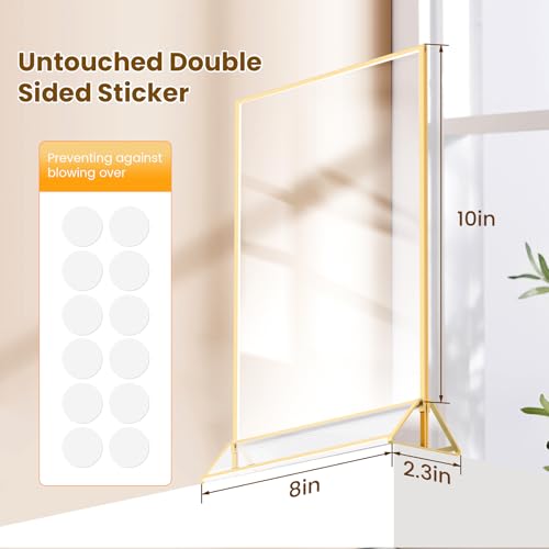 YOAEAILY Gold Frames 8X10 Acrylic Sign Holder Double-Sided Picture Frames for Menu, Wedding Table Number, Christmas Photos...