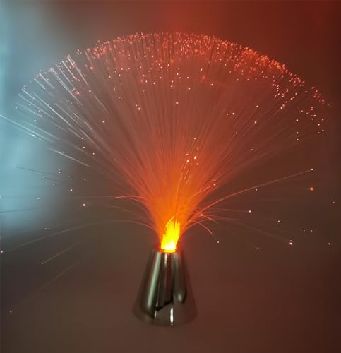 EA 2 pck 13‘’ inch LED Colourful Changing Fibre Fiber Optic Fountain Night Light Calming Lamp Christmas