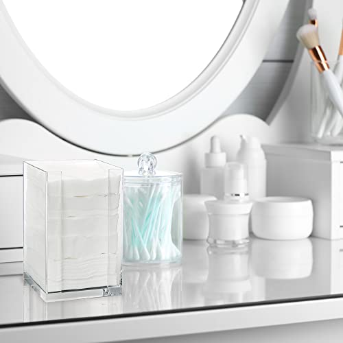 ForPro Square Pad Dispenser - Clear, Acrylic, Open Sides and Top Dispenser - Fits 4” x 4” Cotton Pads - 7” H x 4.25” W x ...