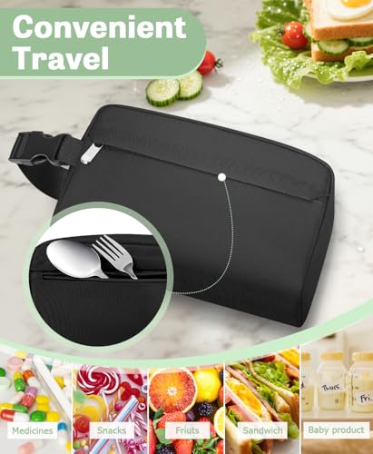 Neverwhy Small Insulated Snack Bag Lunch Bag for Kids Lunch Box for Women/Men, Collapsible [3L/5-Can] Reusable Lunch Bag C...