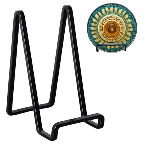 3 Pack 6 inch Metal Plate Stands for Display, Plate Holder Pictures Frame Easel Display Stand, Tabletop Picture Stand, Iro...
