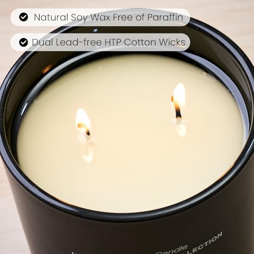 M&SENSE Natural Soy Large Candle| Vanilla Sandalwood | 16.6 oz, 95H Burn | Mini Spring Scented Candles for Relaxation, Val...