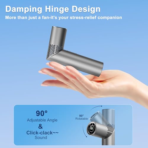 Portable Handheld Fan - Rotatable Mini Fan, High Speed Wind Cooling, 199 Speeds Stepless Control, Digital Display, 3-in-1 ...