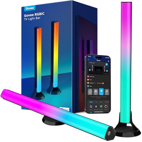 Govee RGBIC Light Bars, 15 Inches WiFi TV Backlight Suitable for 45-70 inch TVs, Smart Light Bars with Multiple Placement ...