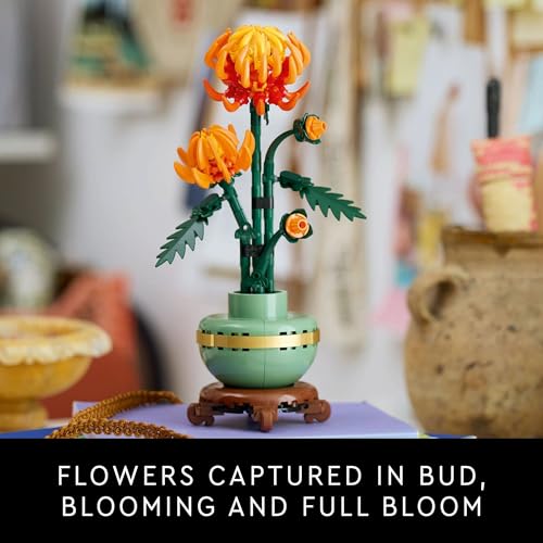 LEGO Botanicals Chrysanthemum Building Set for Adults Ages 18+ - Artificial Flower for Dinner Table Centerpieces & Decorat...