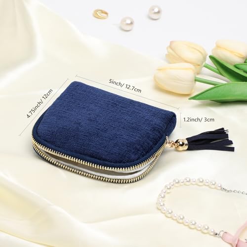 WantGor Travel Jewelry Organizer Case for Women, Jewelry Box 6-Layer Pouch Bags Small Velvet Jewelry Storage Bag Necklace ...