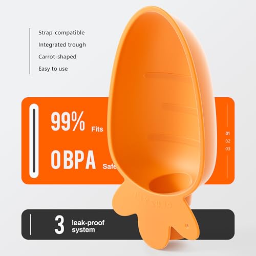 Li & Zhao Portable Dog Water Bottle Dispenser - Leak Proof Portable Water Bowl for Dog Foldable Carrot Water Bowl Travel S...