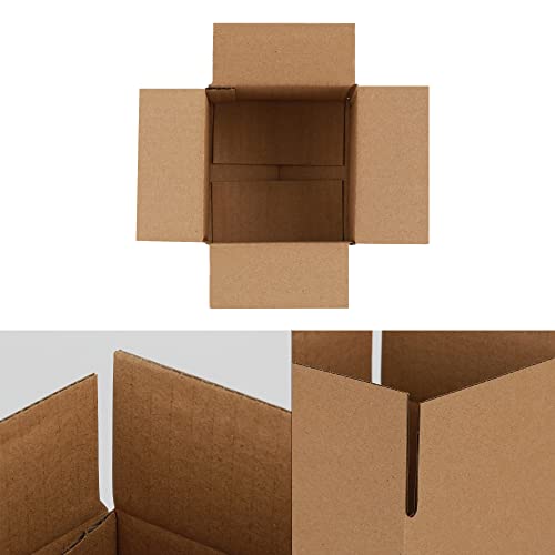 GHEIR 4x4x4 inches Shipping Boxes 50 Pack, Kraft Corrugated Small Cardboard Boxes for Mailing Packing, Brown