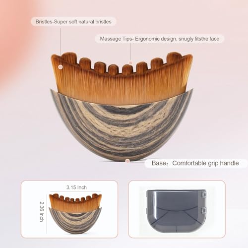 Lymphatic Contour Face Brush,for More Defined Facial Contours， Manual Lymphatic Drainage Massager, Durable Soft Bristles, ...