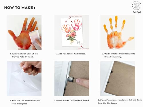 TwoDays Flower Bouquet Handprint Art Craft DIY Kit, Unique Gifts for Mom from Daughter or Son for Mother's Day Birthday Ch...