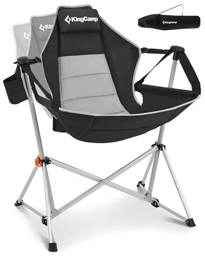 KingCamp Hammock Camping Chair, Swinging Portable Camp Chairs for Adults, 400lbs Heavy Duty Oversized Folding Rocking Chai...