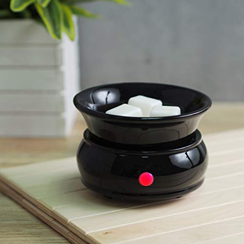 Hosley Black Ceramic Electric Warmer for Fragrance Candle Wax Liquid Potpourri. Ideal for Spa and Aromatherapy. Use Brand ...