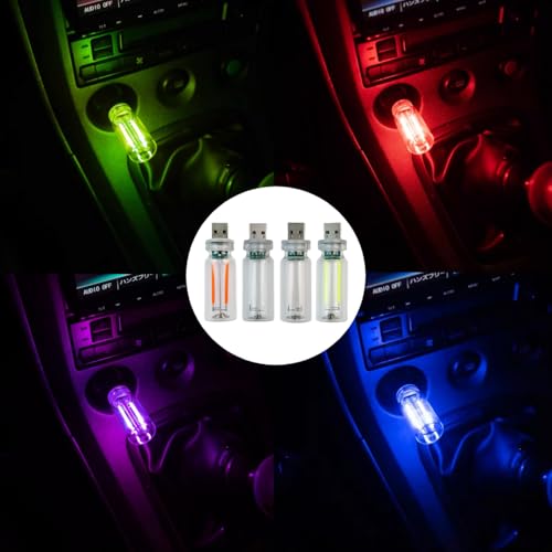 poteital 4PCS Dimmable USB Touch Control Led Night Lights, Glass Plug in USB Light Bulbs, Cute Interior Car Lights, Retro ...