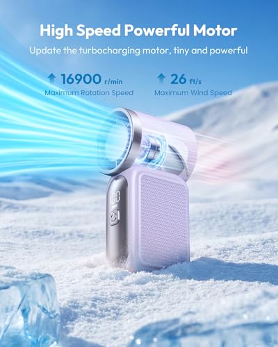Gaiatop Portable Handheld Mini Fan, 6 Speeds 16900 RPM High Velocity Personal Fan with LED Display, USB Rechargeable, Mini...