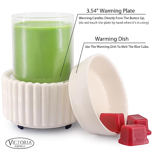 VICTORIA AROMA Ceramic Wax Melt Warmer 3-in-1 Candle Wax Warmer for Scented Wax Melter Electric Fragrance Wax Burner for H...