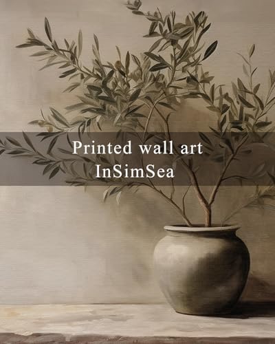 InSimSea Framed Wall Art for Living Room Rustic Olive Branch Still Life Wall Decor Room Aesthetic Oil Painting Farmhouse A...
