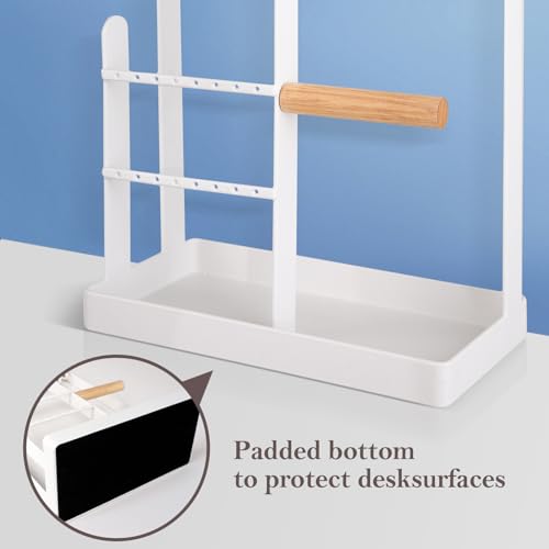 ProCase Jewelry Stand Holder Organizer, 4-Tier Necklace Holder with Ring Tray, 10 Hooks Necklaces Hanging Small Jewelry Di...