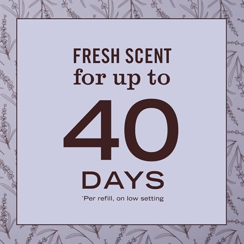 MRS. MEYER'S CLEAN DAY Premium Scented Oil Diffuser Kit, Lavender, 1 warmer and .67 fl oz refill