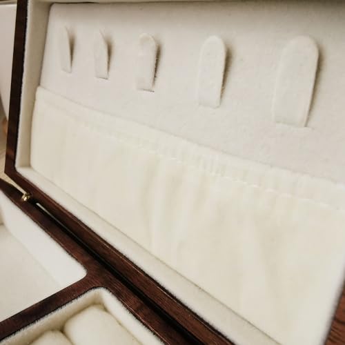 Personalized Jewelry Box Gifts for Women Custom Birthday Wooden Jewelry Box Gifts with Birth Month Flower Walnut Wood Trin...