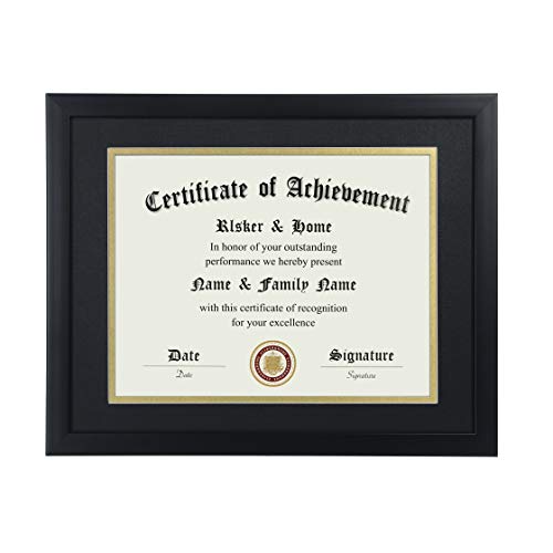 ELSKER&HOME 8.5x11 Certificate Frame - Classic Black Color Frame - Displays Diploma 8.5x11 Inch with Mat - 11x14 Inch With...