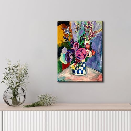 Wieco Art Canvas Prints Wall Art Still Life of Peonies in a Vase 1907 by Henri Matisse Abstract Canvas Art Print for Wall ...