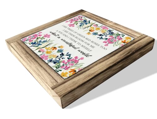 Spring Wood Sign, Box Wood Plaques Desk Décor, Inspirational Quotes, Kitchen Shelf Art Decoration, Spring Table Decor, Flo...