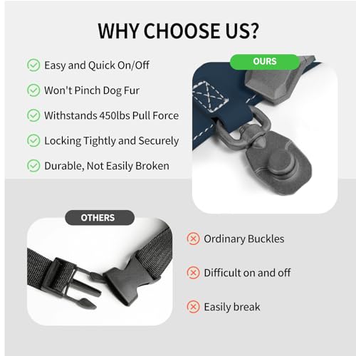 Tokcam Magnetic Puppy Harness and Leash with Quick Release Buckle, Easy On & Off Faux Leather Dog Harness and Leash for Sm...
