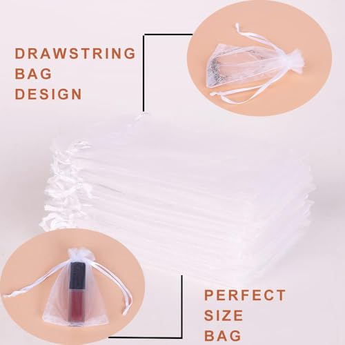 LANXINGYAN Small Organza Bags 3×4 Inches,100 Pcs Small Jewelry Bags Favor Pouches Christmas Candy Wedding Birthday Party (...