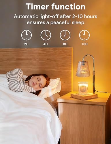 Allanmen Candle Warmer Lamp with Timer, Dimmable Candle Warmer for Home Decor, Birthday Gifts for Women Mom, Adjustable He...