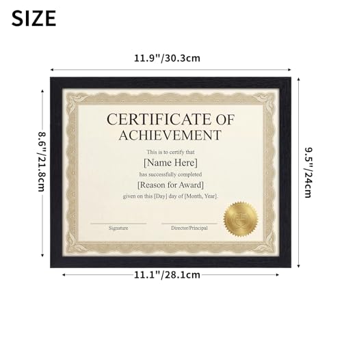 MEBRUDY 8.5 x 11 Picture Frame Set of 8, Black 8.5 by 11 Photo Frames Used for Certificate, Diploma, Document, Degree, Awa...