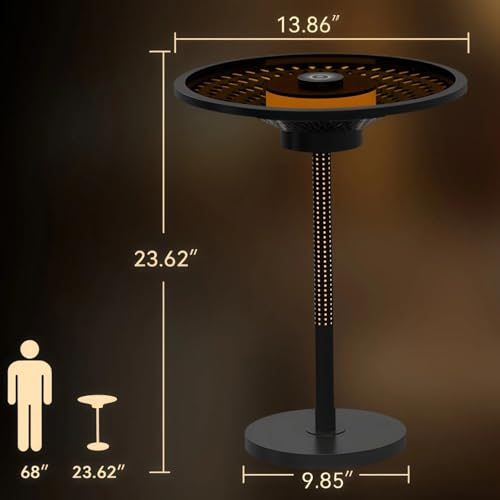 JOOFO End Table, Side Table with Ambient Light and Wireless Charging, Nightstand, Small End Table for Bedroom and Living R...
