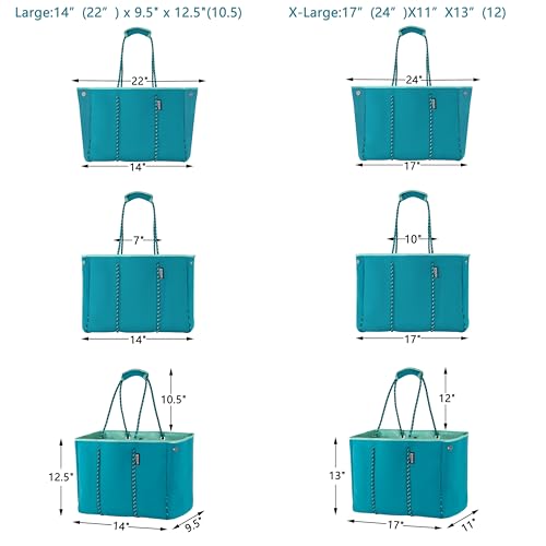 QOGiR Neoprene Multipurpose Beach Bag Tote with Inner Zipper Pocket … … … …