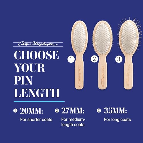 Chris Christensen Dog Brush, 27 mm Oval Pin Brush, Original Series, Groom Like a Professional, Stainless Steel Pins, Light...