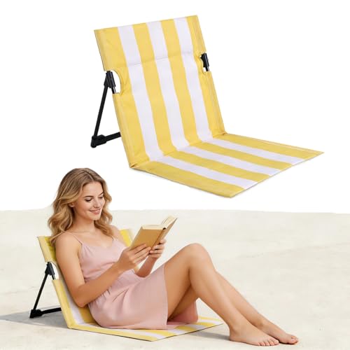 Verveens Stripes Foldable Pool Chair,Ultra-Light Portable Beach Chair with Carry Bag for Sunbathing Swimming Poolside Picn...