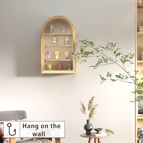 REFGY Arched Shadow Box Frame 16.3"x9.8" for Flowers & Photos - 3.9" Deep Wooden Shadowbox Picture Frame with 4 Removable ...