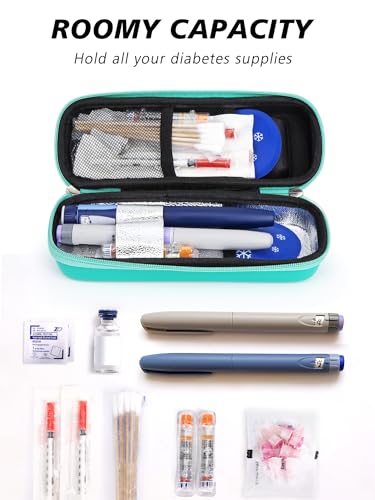 YOUSHARES Insulin Cooler Travel Case with Temperature Display - Refrigerated Medicine Cooling Bag with 2 TSA Approved Ice ...