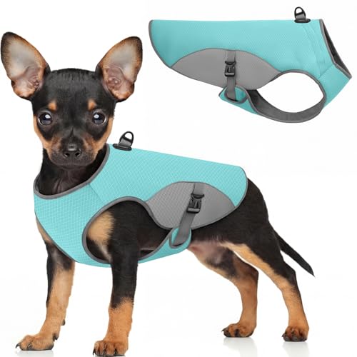 Preferhouse Dog Cooling Vest for Small Dogs, Cooling Jacket for Dogs with Mesh and D Ring, Dog Reflective Stripe Jacket fo...