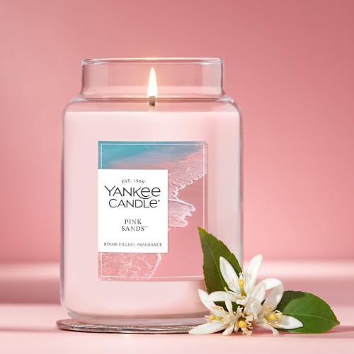 Yankee Candle Pink Sands Scented Candle, 22oz Large Jar with up to 150 Hour Burn Time, Giftable, Birthdays