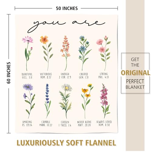 Afterprints Christian Gifts for Women, Christian Blanket with Flowers, Birthday Gifts for Women, Christmas, Inspirational,...