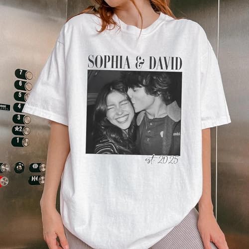 UrbanNEST Personalized Couple Photo Shirt, Couples Hoodies, Tshirt With Picture Customized, Anniversary Tshirts, Couple Sh...