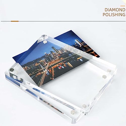 Vowcarol Acrylic Picture Frames 2.5x3.5 inches, Small Picture Frame Magnetic Photo Display Holder, Desktop Frameless Pictu...