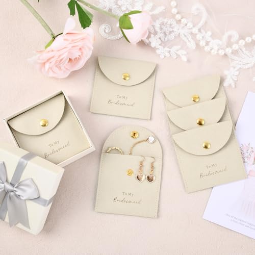 CEELGON Jewelry Bags Bridesmaid Gifts Set of 8 Velvet Small Jewelry Pouch with Button Bracelet Earring Necklace Packaging ...