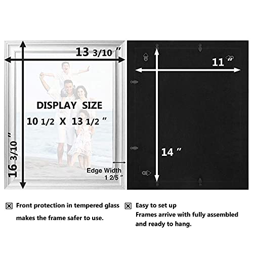 LaVie Home 11x14 Picture Frames (1 Pack, Distressed White) Rustic Single Photo Frame with Plexiglass for Wall Mount Displa...