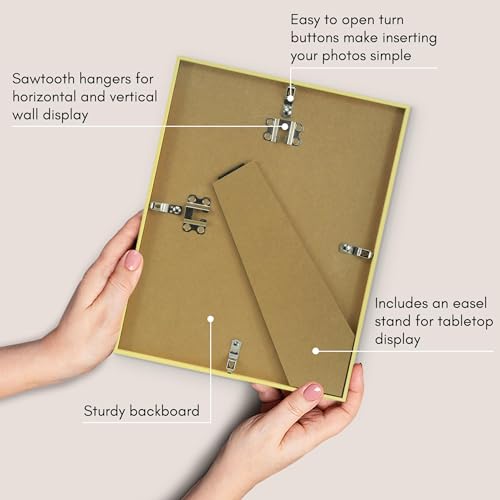 Americanflat 8.5x11 Picture Frame with Shatter-Resistant Glass - Streamline Collection - Thin Border Photo Frame for Table...