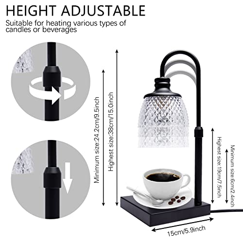 NEARUS Candle Warmer Lamp, Auto Shut Off with Timer Control, Brightness Heat Level Control with Dimmable Switch, Height Ad...