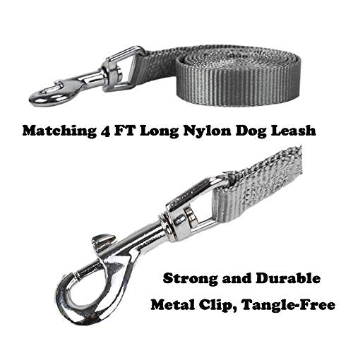 Dog Harness and Leash Set, Soft Mesh No Pull Dog Cat Harness Vest with Bowtie Bell for Small Dogs Puppy and Cats Outdoor T...