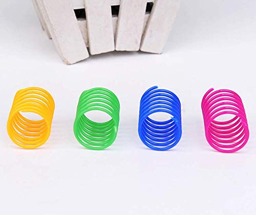 ISMARTEN Cat Spring Toy (60 Pack), Cat Kittens Toys Plastic Coil Spiral Springs for Swatting, Biting, Hunting, and Active ...